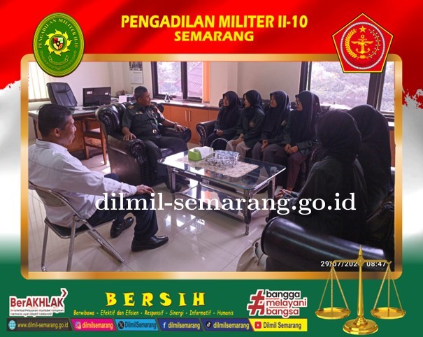 Wakadilmil II-10 Semarang menerima mahasiswa Fakultas Hukum Universitas Islam Sultan Agung Semarang