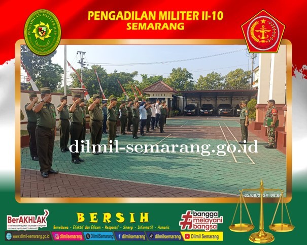 Apel pagi, Senin, 5 Agustus 2024 diambil oleh Kadilmil II-10 Semarang