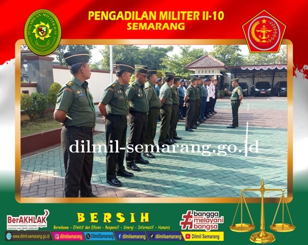 Apel pagi, Senin, 2 September 2024 diambil oleh Kadilmil II-10 Semarang