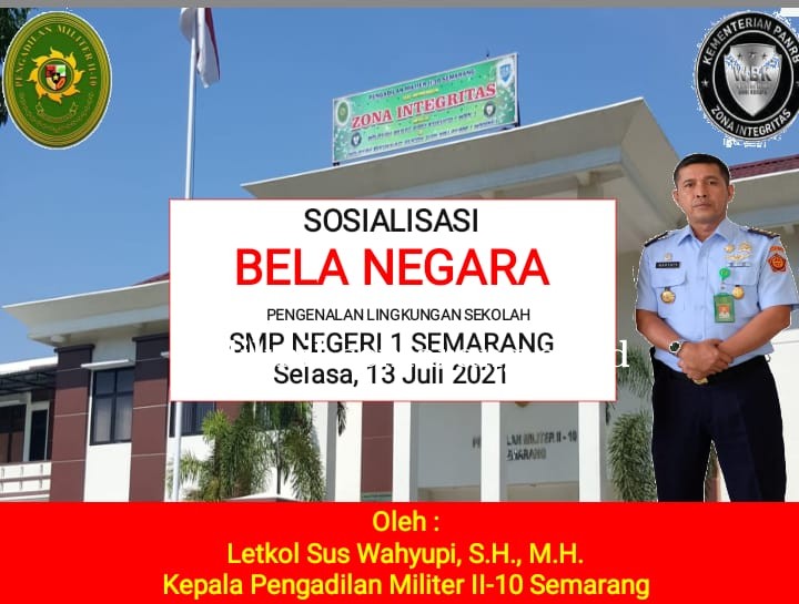 Sosialisasi Bela Negara Masa Pengenalan Lingkung Sekolah SMPN 1 Semarang