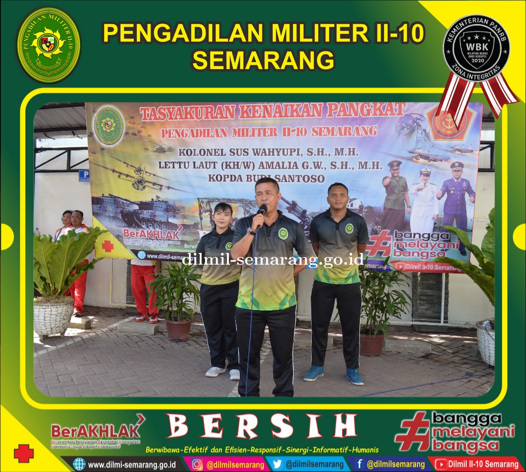 Olahraga bersama Pengadilan MIliter II-10 Semarang dan Oditurat MIliter II-09 Semarang